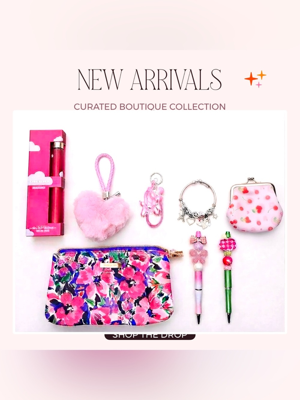 🍒Ultimate Pink, Cherry & Sofia Joy Floral Accessory Bundle NWT